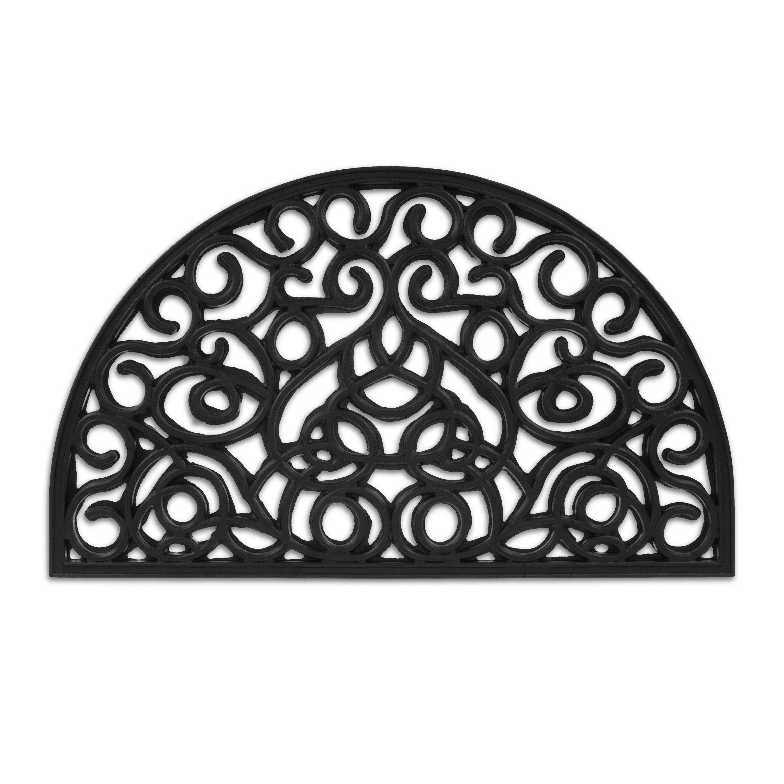 relaxdays Fußmatte Halbrunde Fußmatte aus Gummi, Höhe: 15 mm günstig online kaufen