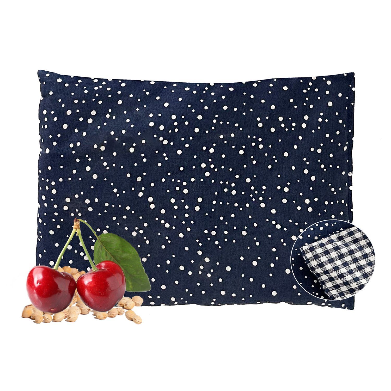 Dr. Berger Kirschkernkissen Dr. Berger 1-Kammer-Kirschkernkissen Tupfendruck Blau 30 x 20 cm