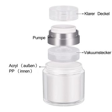 zggzerg Seifenspender 3 Stück Airless Pumpspender: Tragbarer, nachfüllbarer Creme-Spender