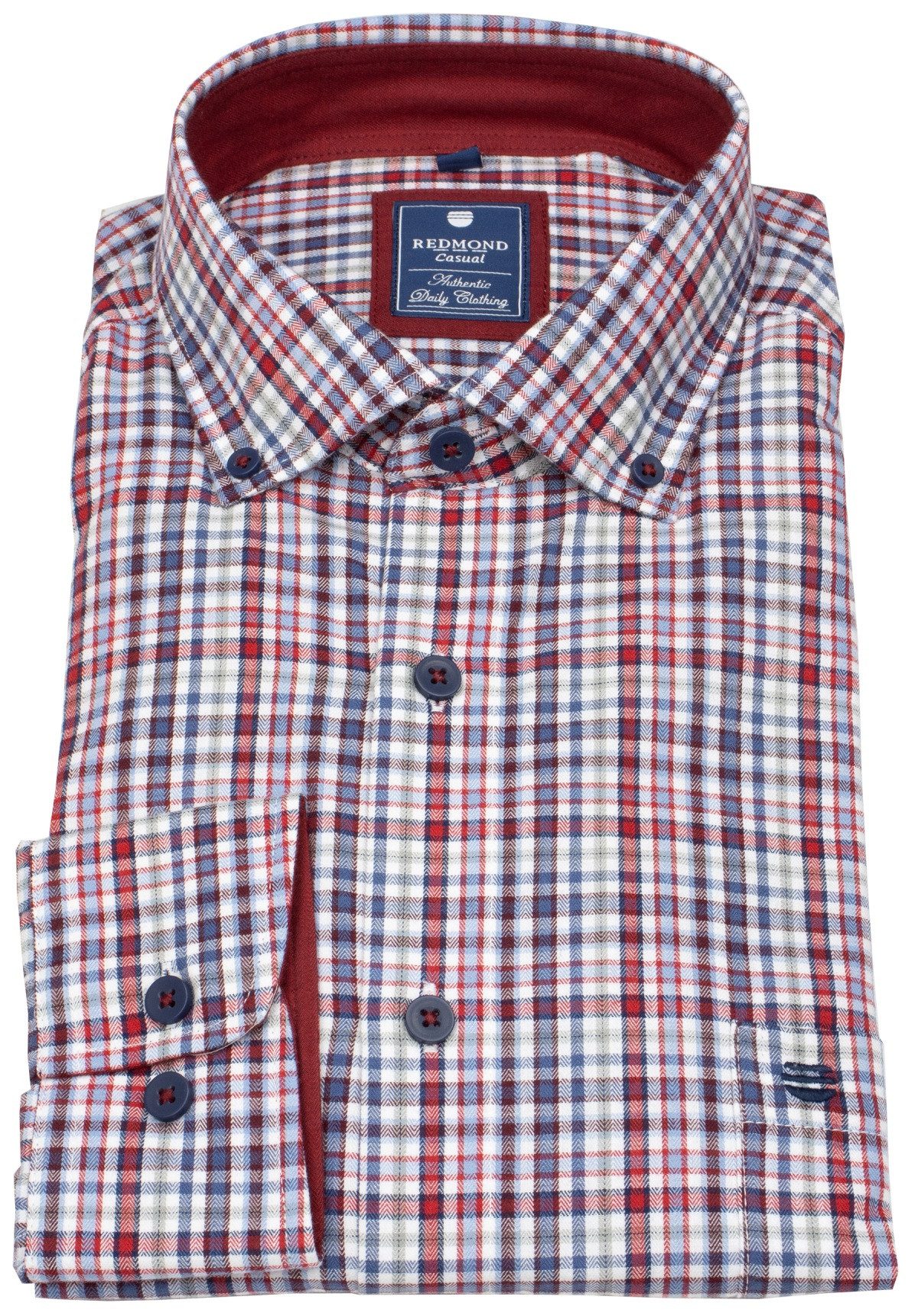Redmond Karohemd Button-Down-Kragen günstig online kaufen