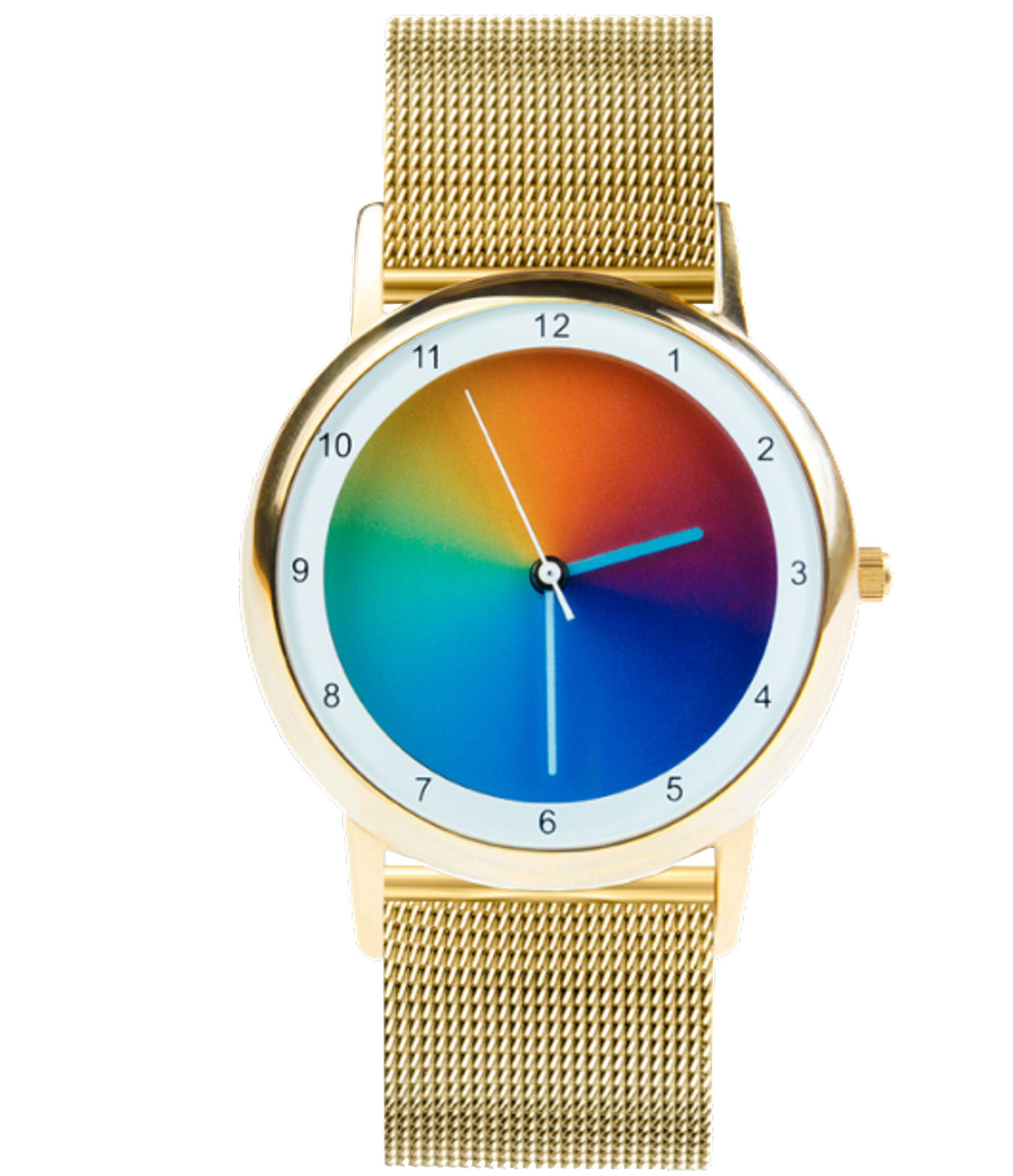 gamma Avantgardia gold Edelstahl Quarzuhr Watch Rainbow
