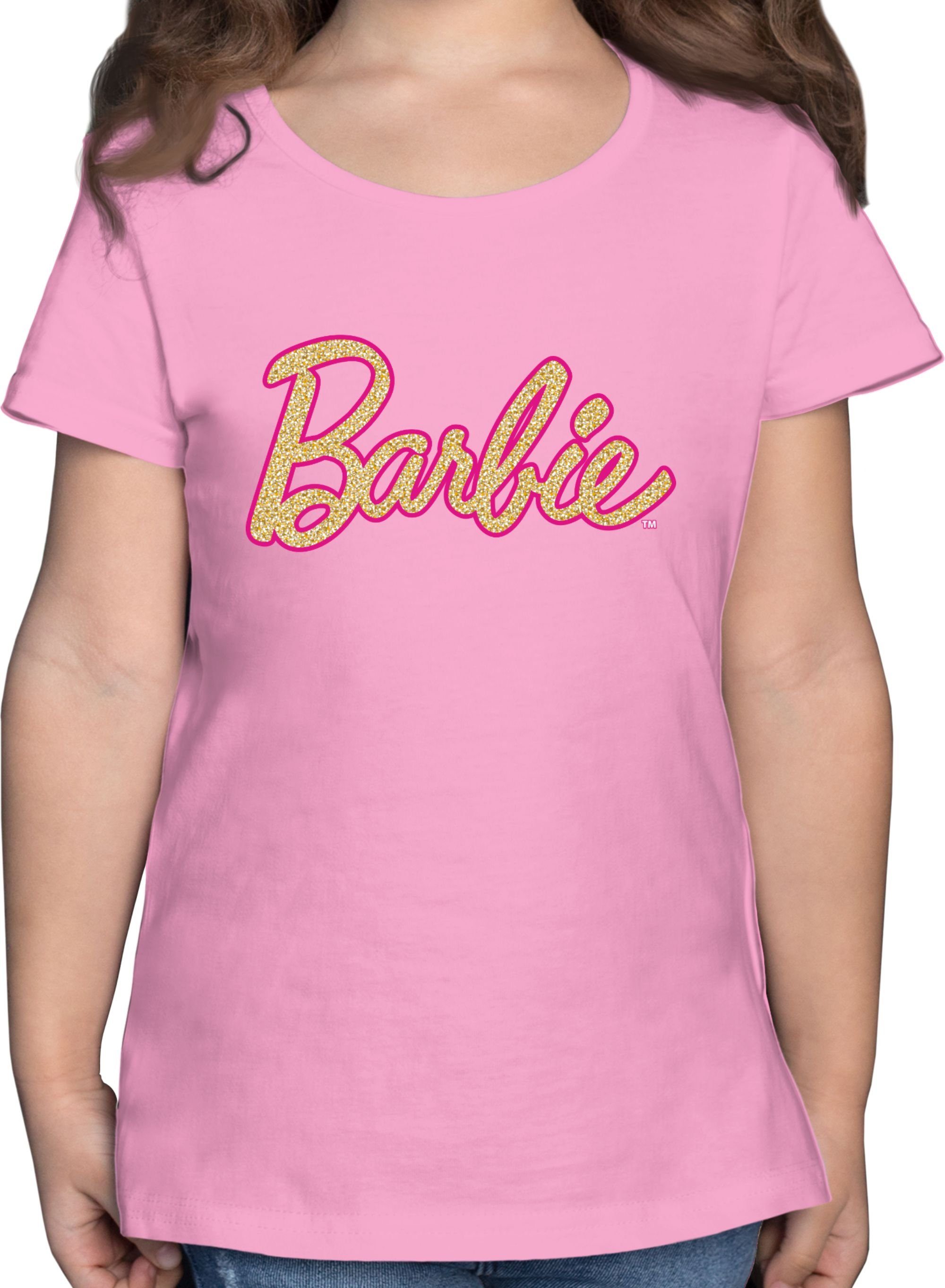 Shirtracer T-Shirt Barbie Logo Glitzer Barbie Mädchen