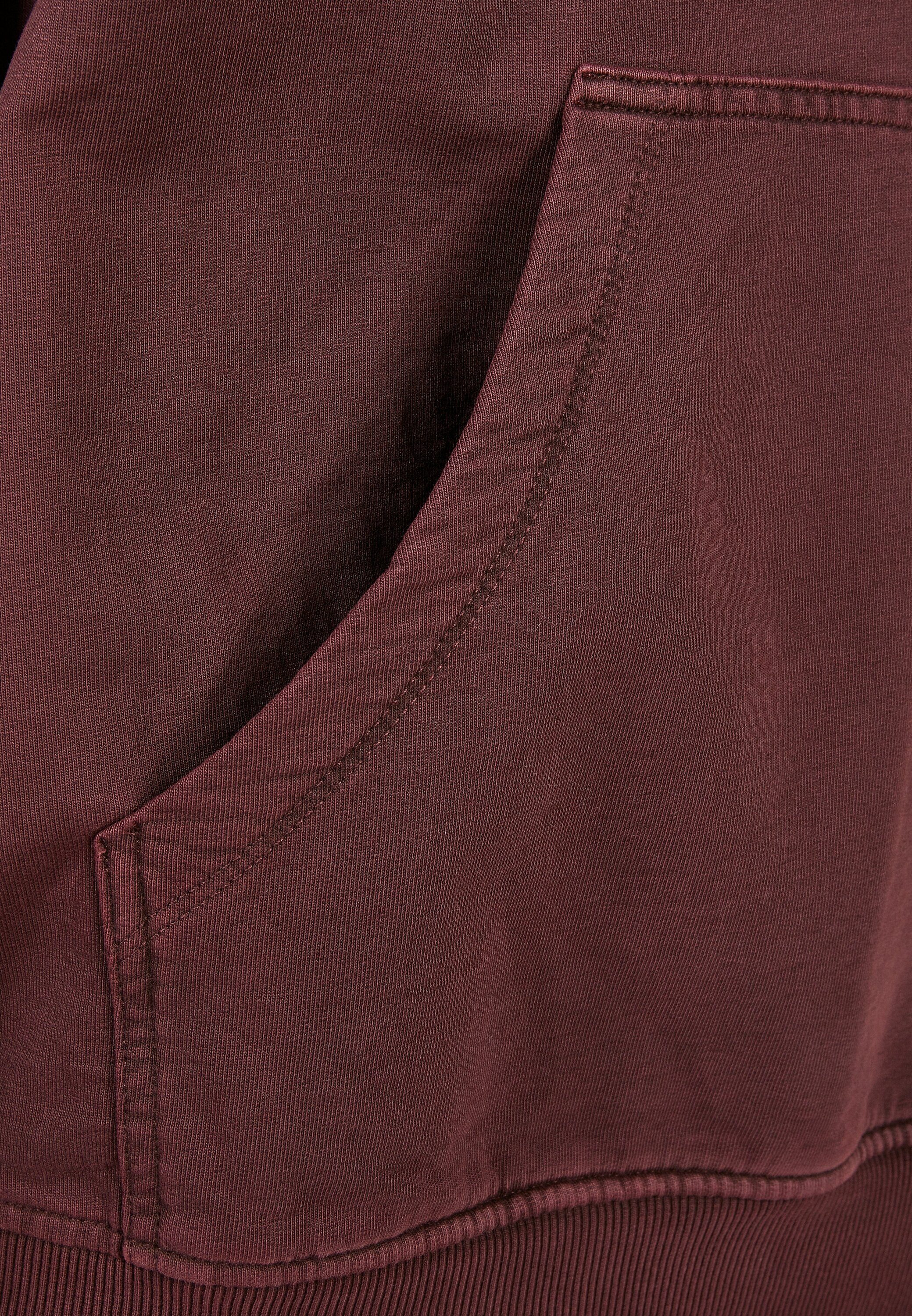 Overdyed URBAN Herren Sweater Hoody cherry (1-tlg) CLASSICS