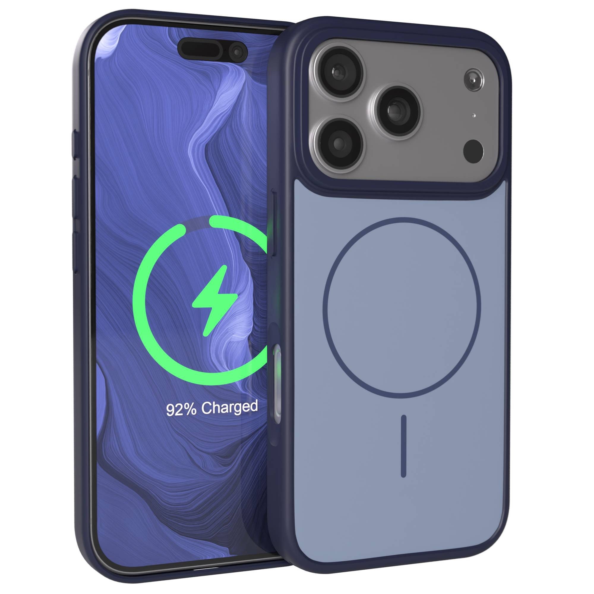 EAZY CASE Handyhülle Slim Outdoor MagSafe Case für Apple iPhone 17 Pro 6,3 Zoll, Slim MagSafe Case – robust, leicht & griffig in Dunkelblau