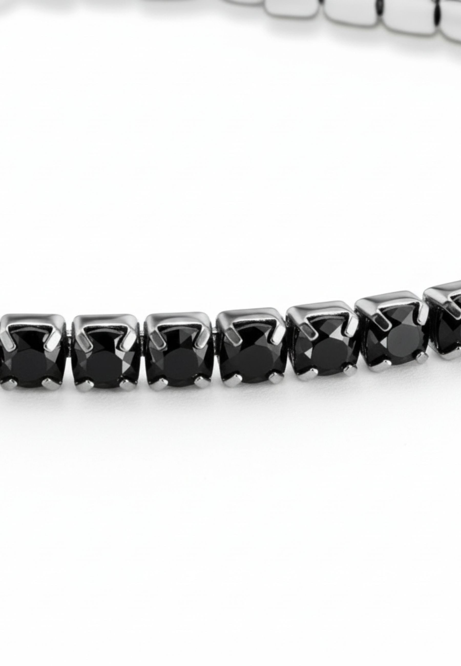 THOMAS SABO Armband Silbernes Tennisarmband mit Schwarzem Zirkonia (Set)
