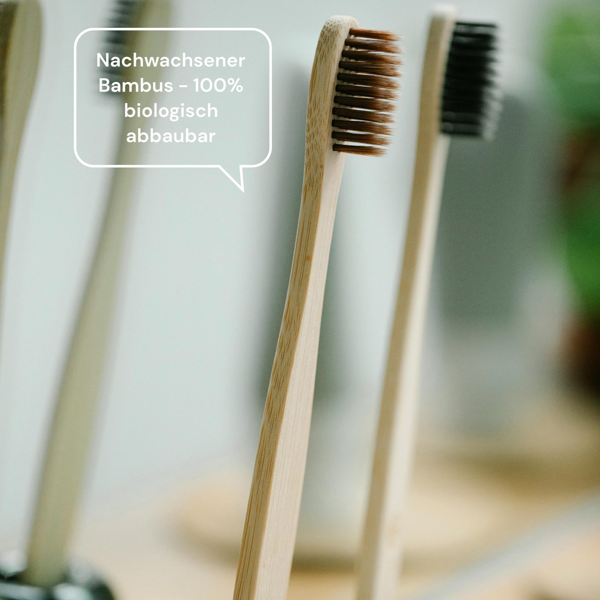 Malantis Zahnbürste Bambus Zahnbürste mit mittelweichen Borsten – 11 Farben, plastikfrei, Bambus