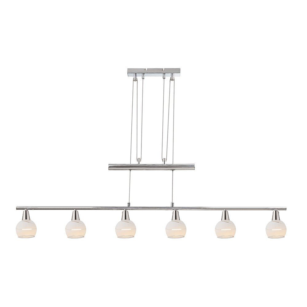 GLOBO LIGHTING LED-Hängeleuchte, Leuchtmittel inklusive, Warmweiß, LED Pendelleuchte Wohnzimmerlampe Höhenverstellbar 6 Flammig H 160 cm