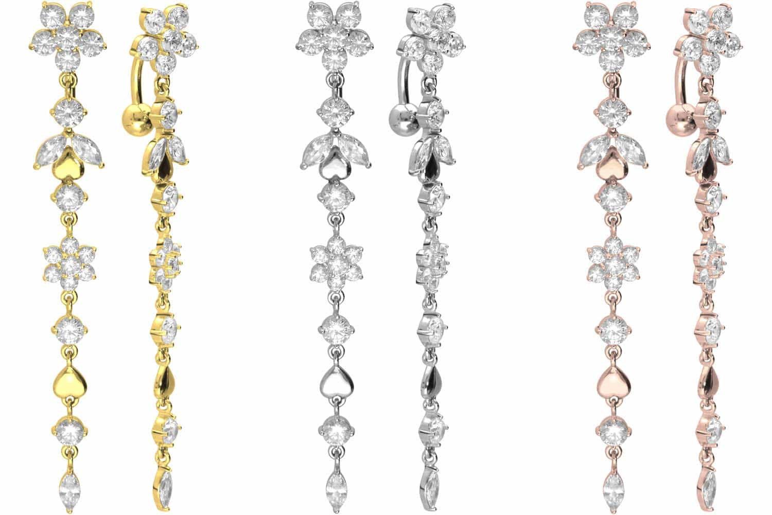 PIERCINGLINE Bauchnabelpiercing Chirurgenstahl Bananabell BLUMENRANKE (Bana günstig online kaufen