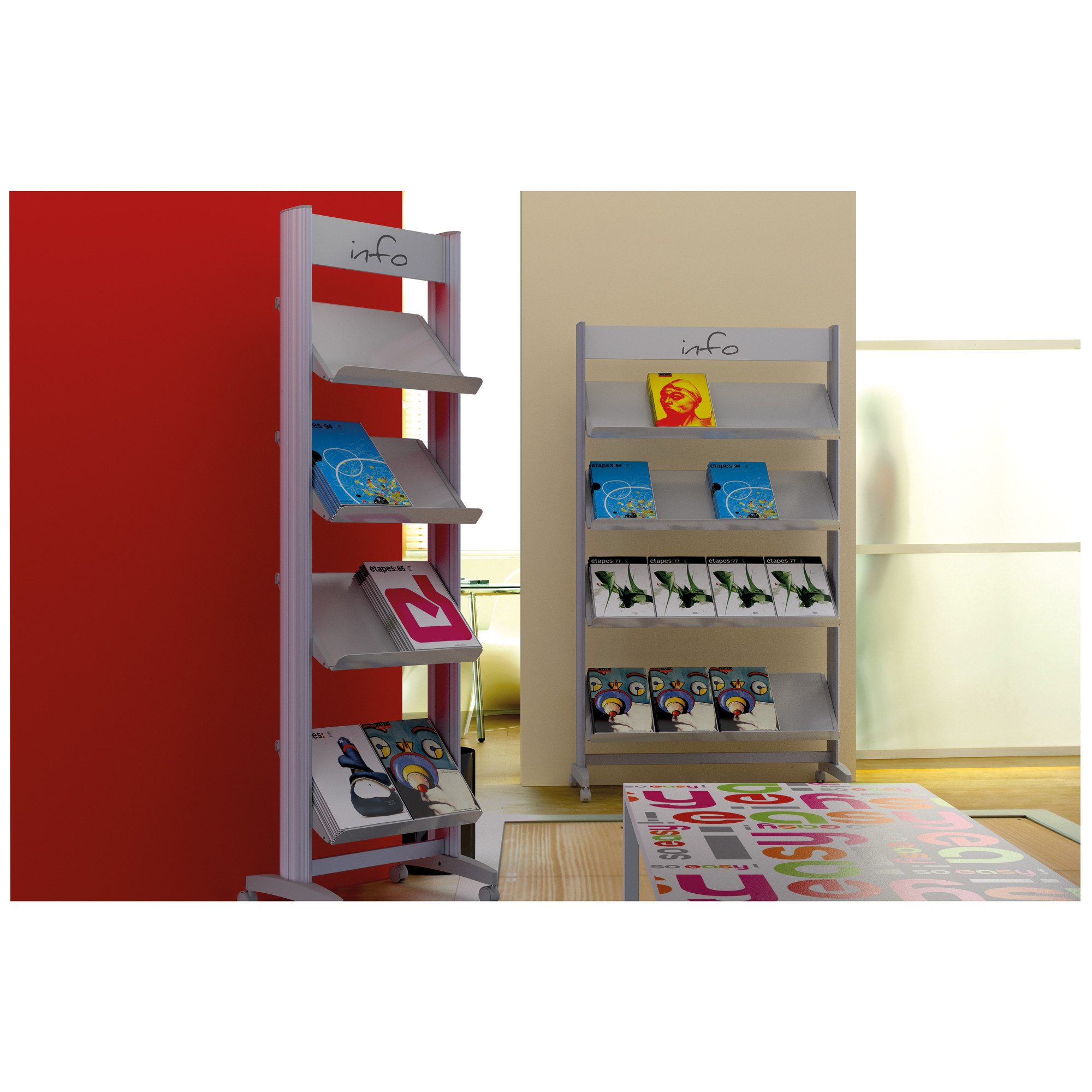 PAPERFLOW Stehsammler Prospektständer 8.A4TM.35 Metall aluminium