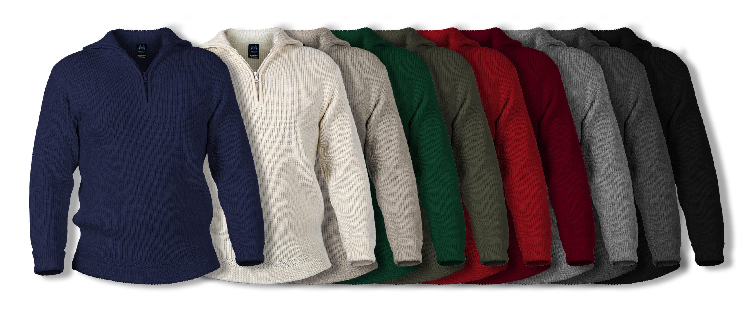 Blauer Peter Troyer aus Merino mit Reißverschluß günstig online kaufen