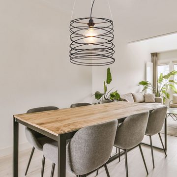 Globo Pendelleuchte, Leuchtmittel nicht inklusive, Hängelampe Pendelleuchte Küchenlampe Geflecht Käfig-Design schwarz