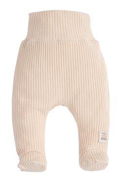 Makoma Stoffhose Baby Hose mit Fuß Strampelhose für Neugeborene Jungen & Mädchen (Spar-Set, 3-tlg., 3er-Pack) 100% Baumwolle