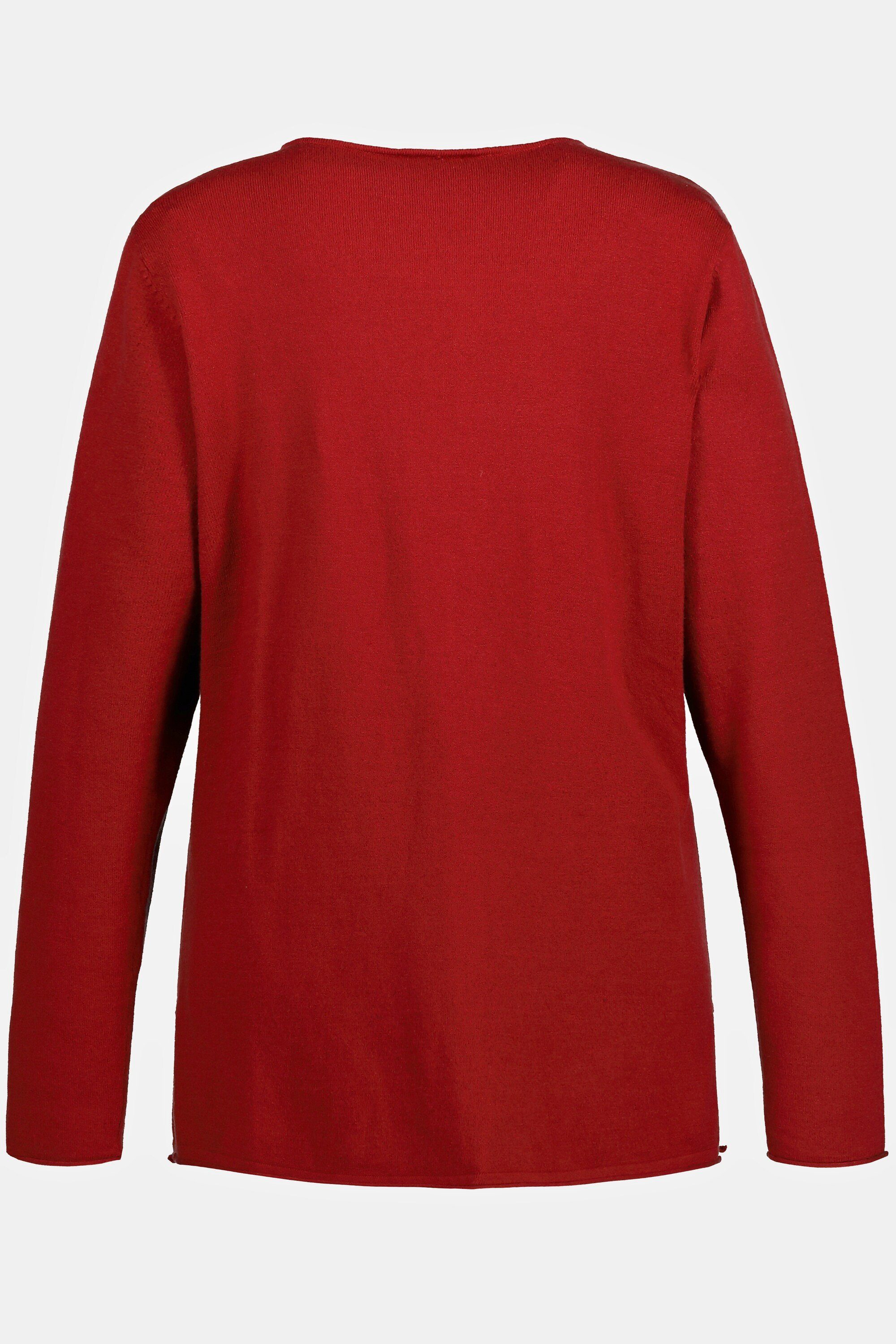 Gina Laura Strickpullover Pullover V-Ausschnitt Biese Langarm