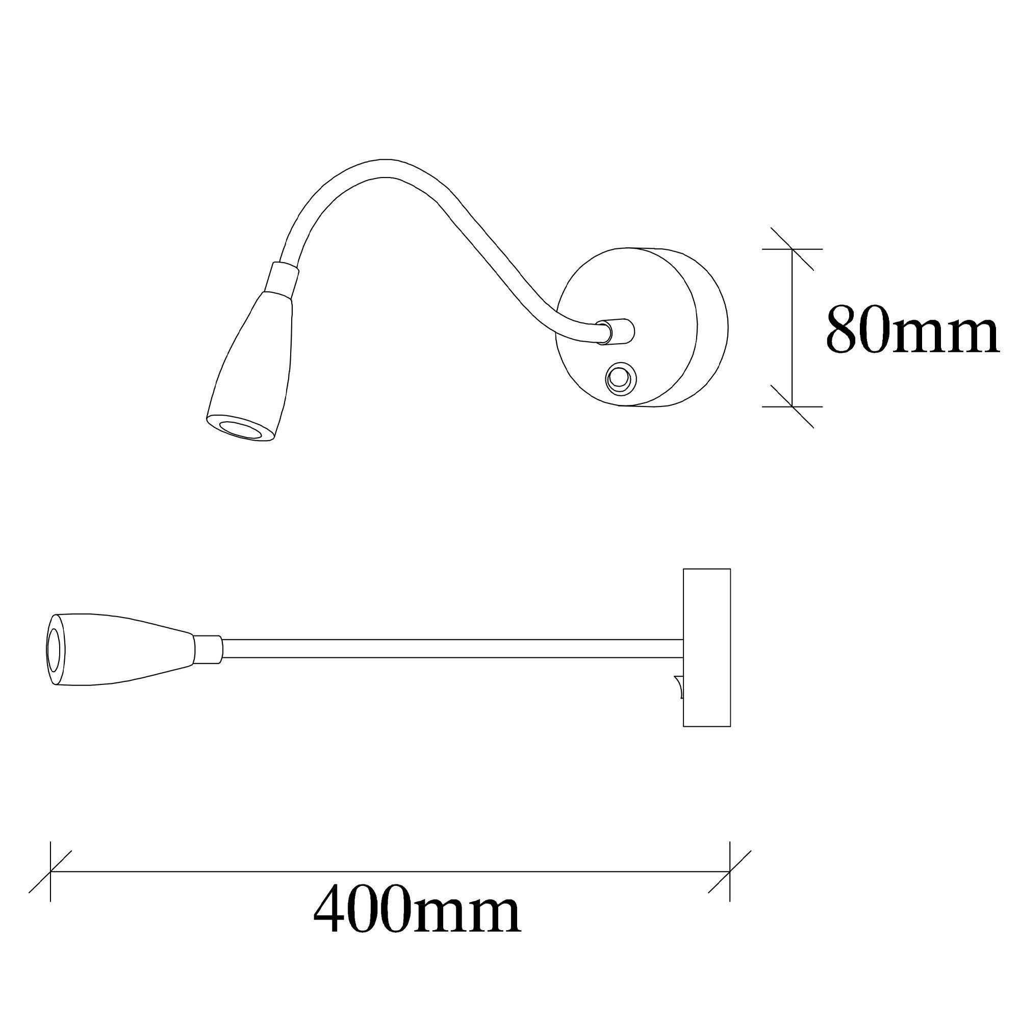 38 DCM, Metallkörper cm, Reading Wandleuchte Opviq Schwarz, 8 x