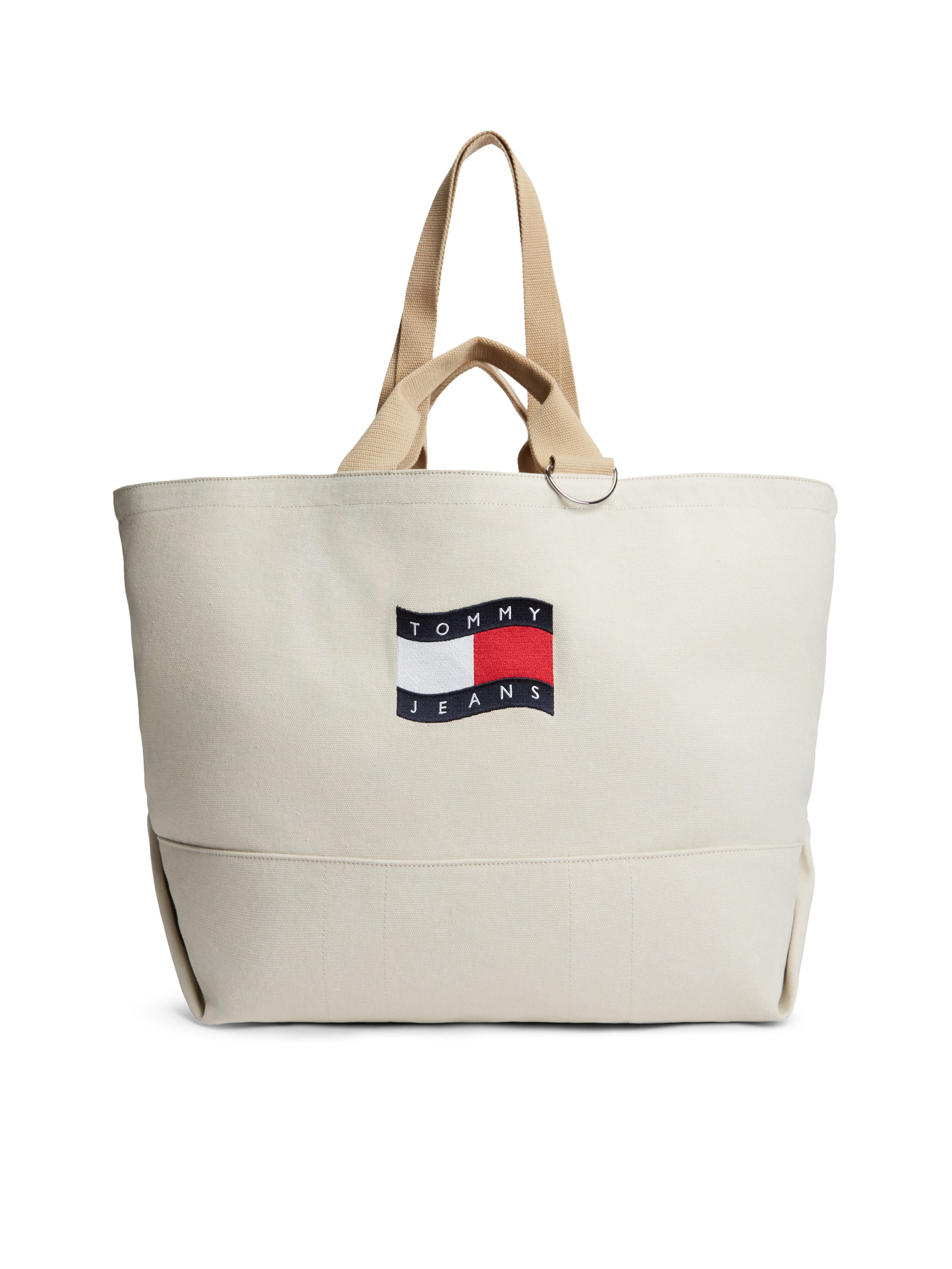 Tommy Jeans Tragetasche TJW WAVE FLAG MED TOTE, Unisex Tragetasche, Umhängetasche, Shopper, Henkeltasche im Used-Look