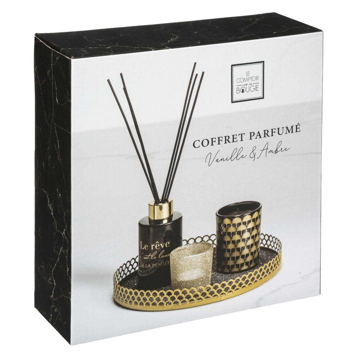 Atmosphera Créateur d'intérieur Duftkerze Geschenk-Set VEGETAL, Rose und Patchouli (Raumduft, Dekokerze)