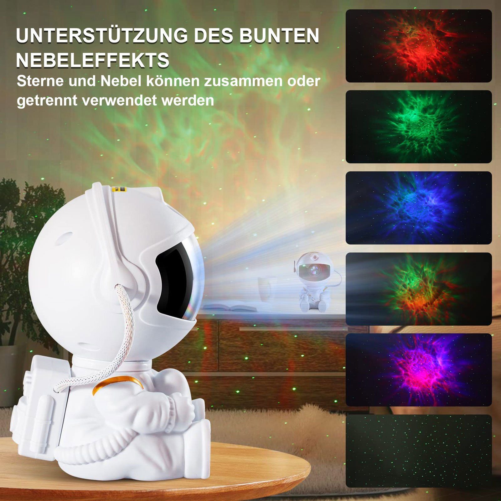 Umarmen weiß, MUPOO LED Stern Projector,Astronauten, Projektor, 5 Sternenhimmel 12.8X7.5cm, Fernbedienung, Einen Optionen Galaxy LED-Sternenhimmel