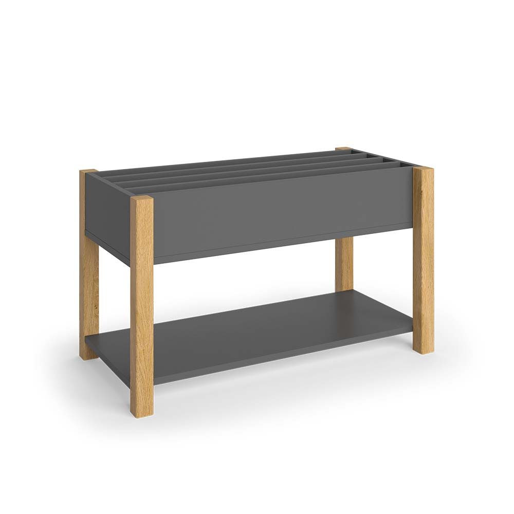 VitaliSpa® Bücherregal Malia, Grau/Eiche, 80 x 46 cm, 1-tlg.