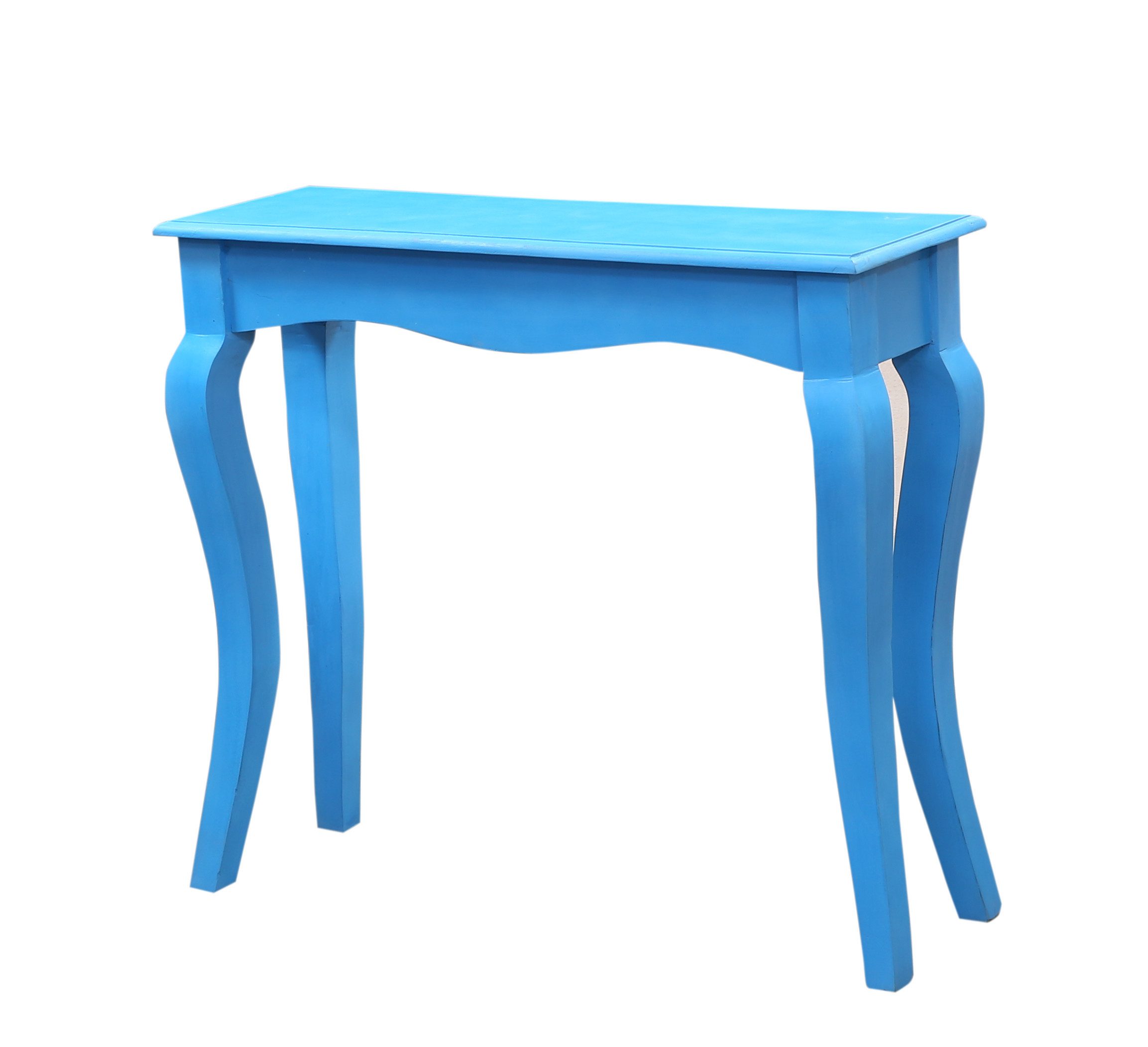 Marrakesch Orient & Mediterran Interior Konsolentisch Boho Konsole Elifo handgefertigt aus Mangoholz in Blau 90 cm im Trend (1-St), Handarbeit