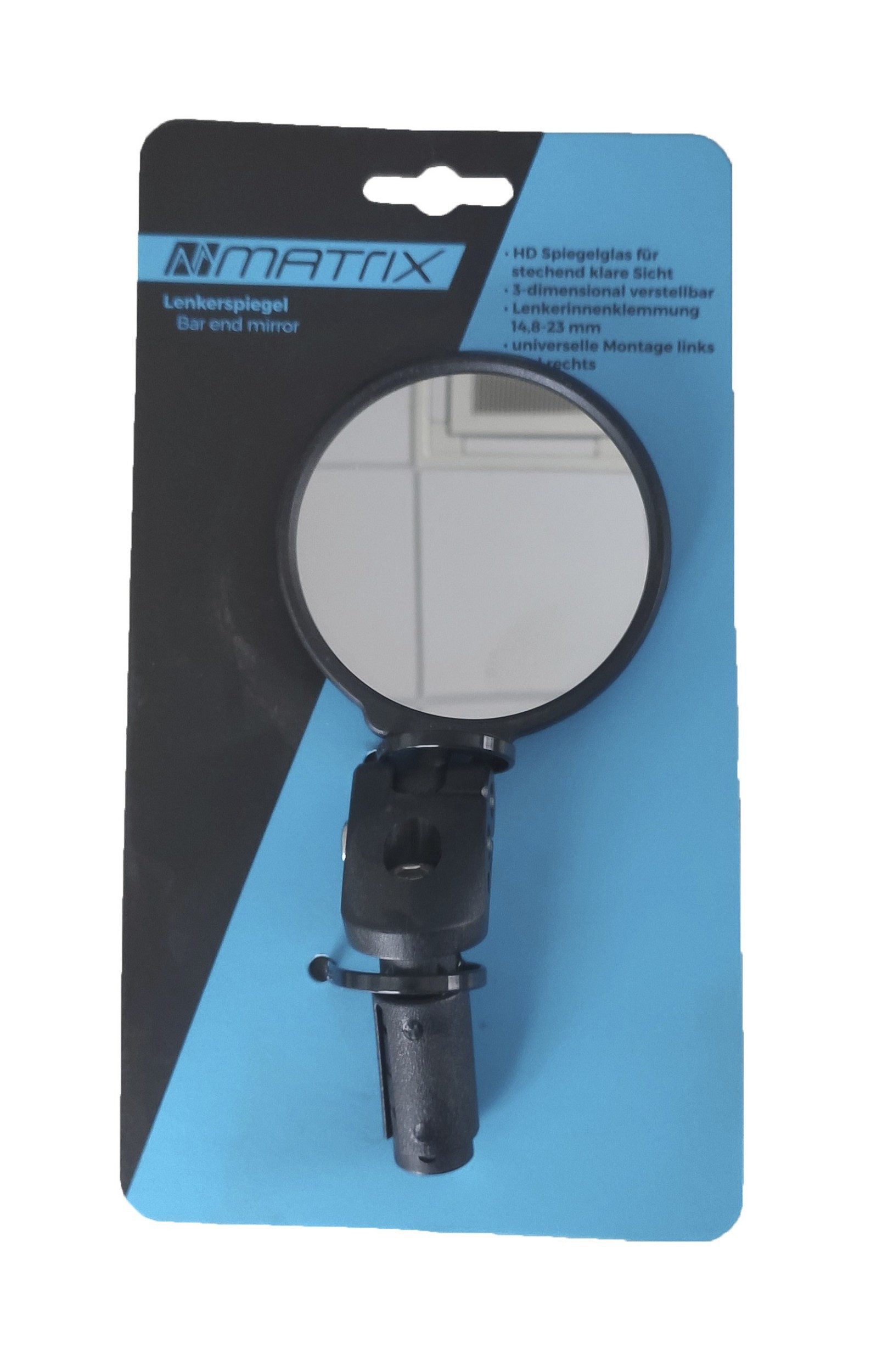 MATRIX Fahrradspiegel Lenkerspiegel LS 300 HD Glas Stangenlänge: kurz