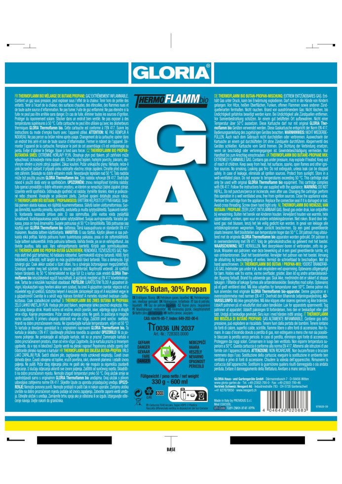 Gloria Gas Gloria Thermoflamm bio Ersatz-Gaskartusche für