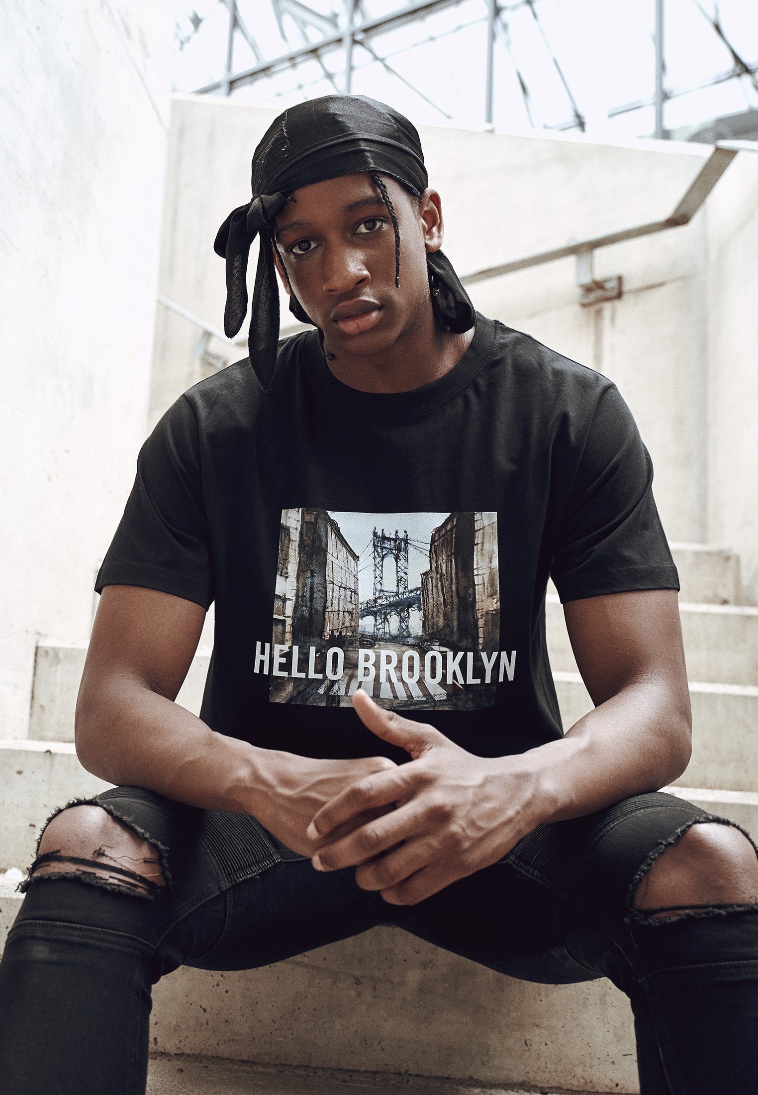 Hello (1-tlg) Herren T-Shirt Tee MisterTee Brooklyn