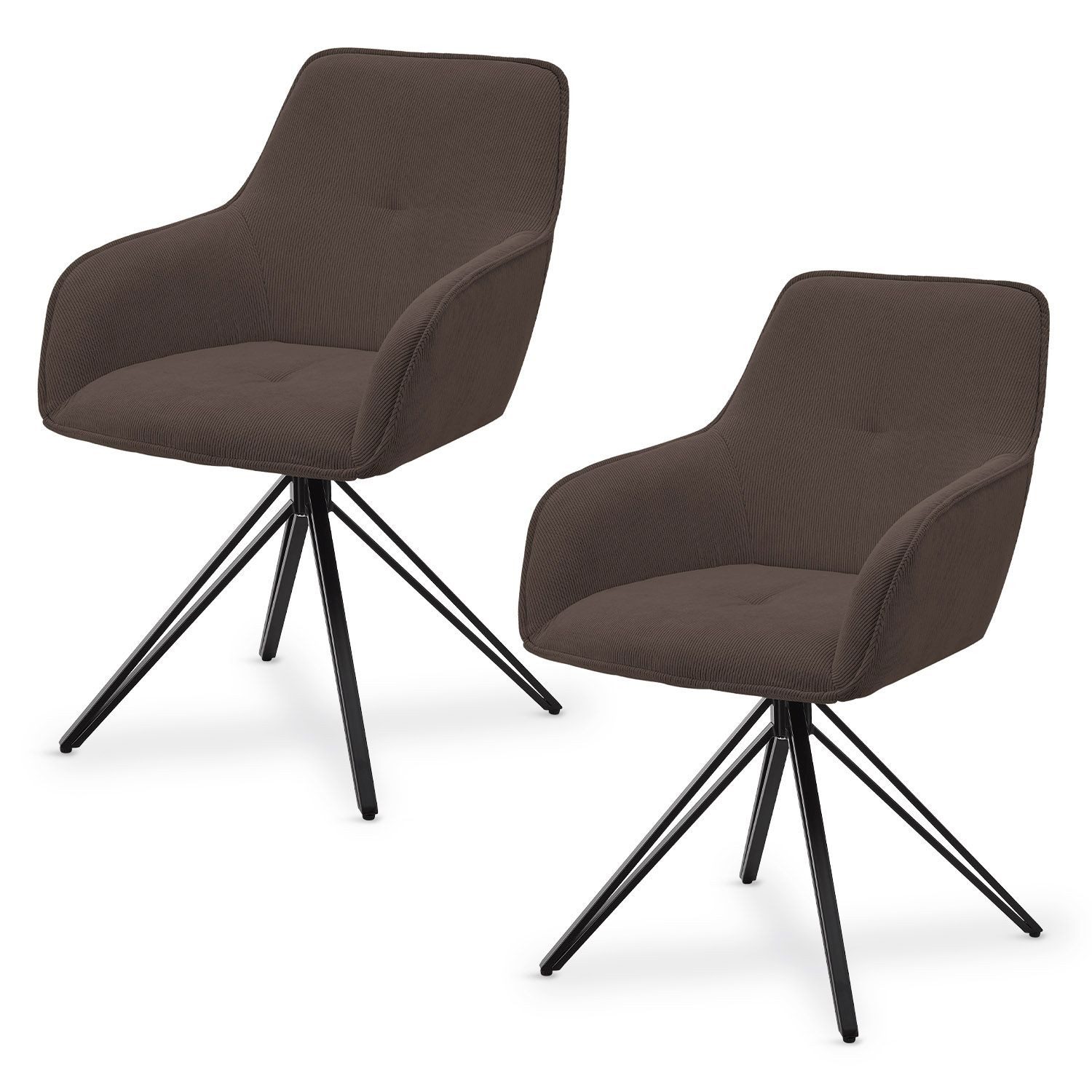 Juskys Esszimmerstuhl Clyde, 2er Set, Stoff günstig online kaufen