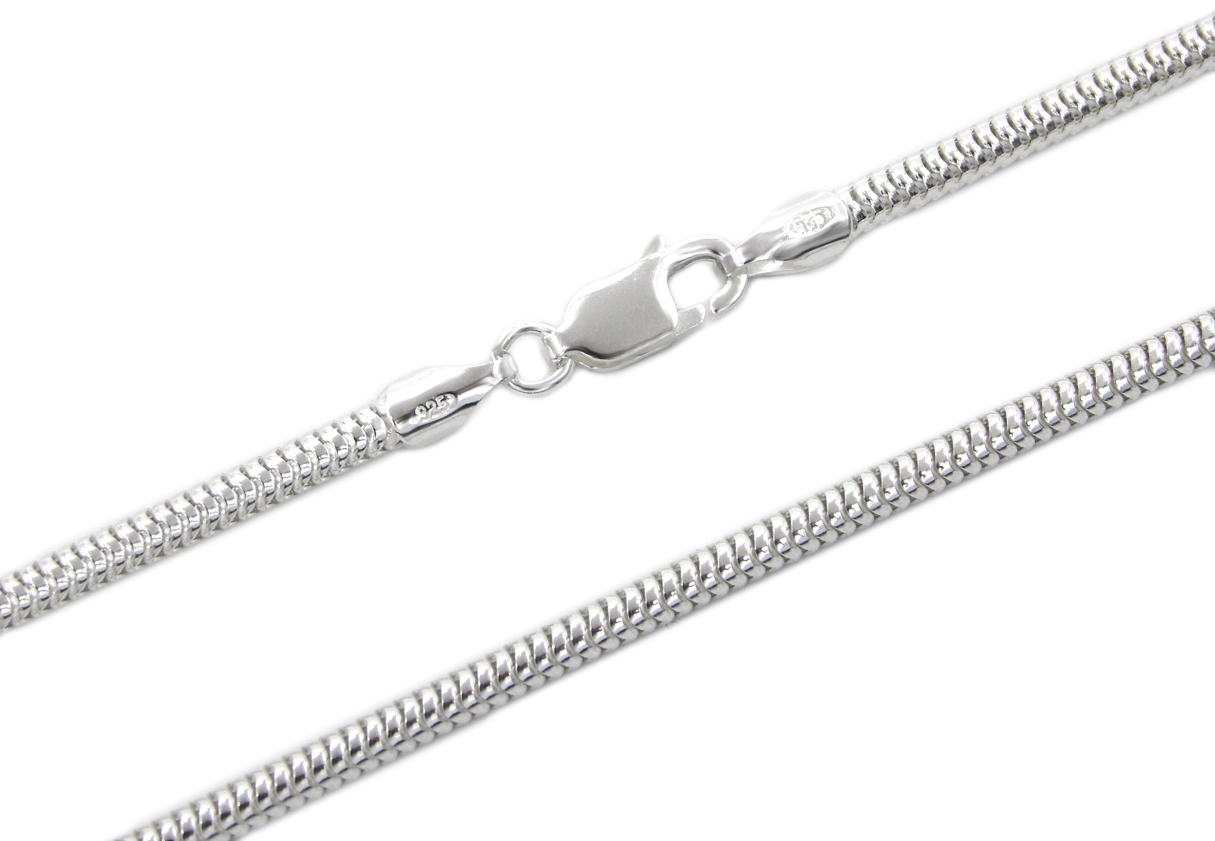 Kauf-mich-weg by Bella T Silberkette Schlangenkette 925 Sterling Silber 2,5mm breit, Länge wählbar 50 - 55cm | Silberketten