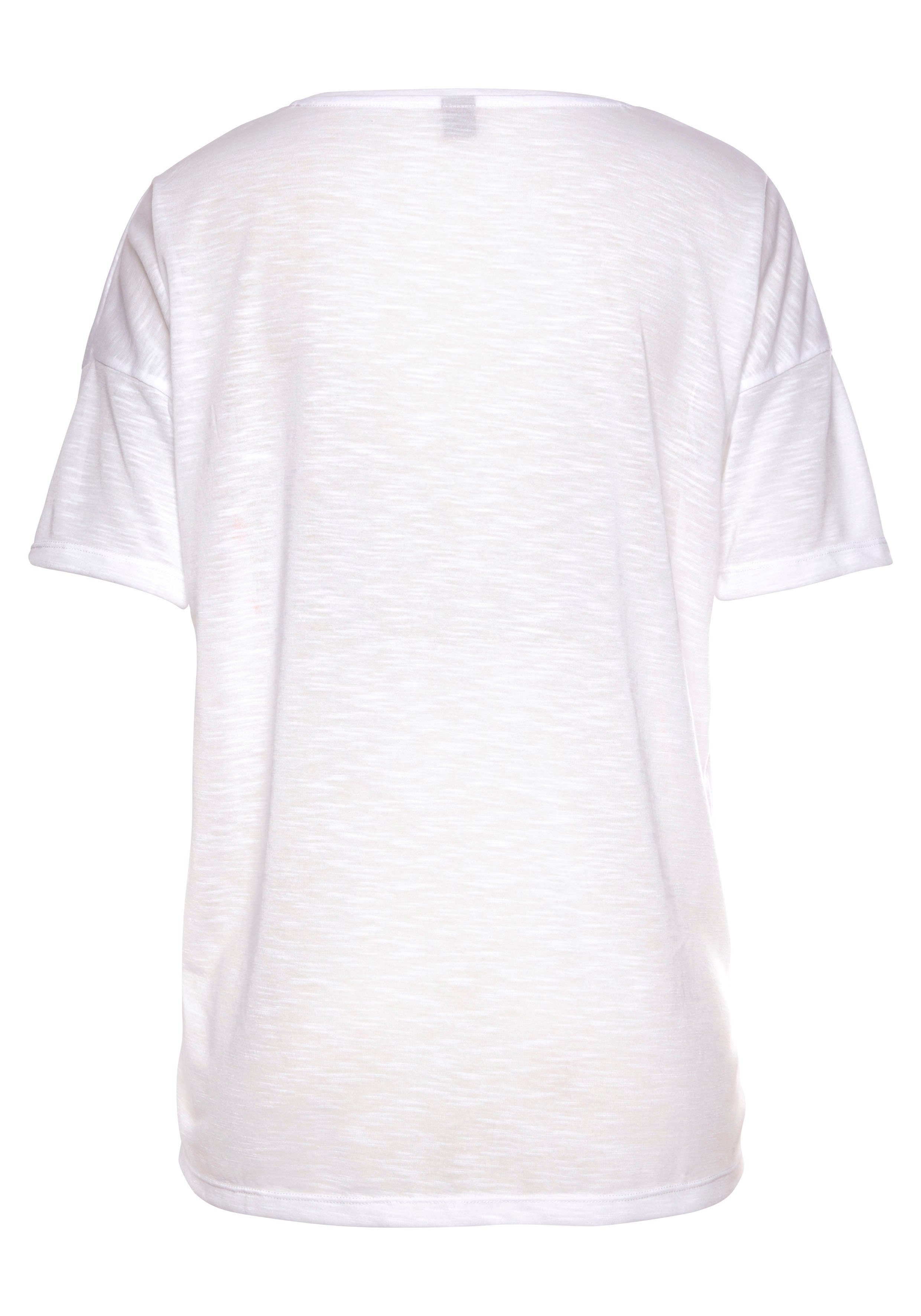 Vivance by Lascana V-Shirt mit Neonprint, T-Shirt, Strandshirt in lockerer Passform – Bild 3 von 5