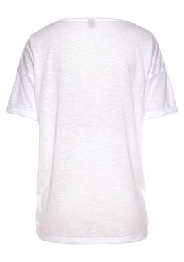 Vivance V-Shirt mit Neonprint, T-Shirt, Strandshirt in lockerer Passform