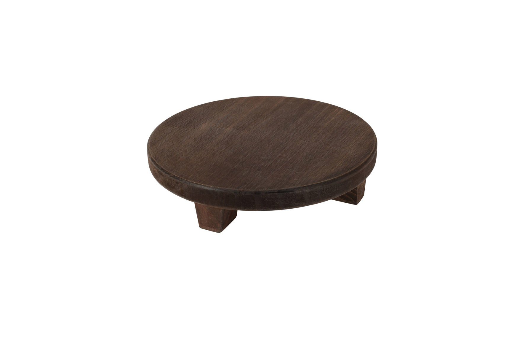 Spetebo Blumenhocker Holz Blumenteller braun rund - Ø 22 cm / klein (Packun günstig online kaufen