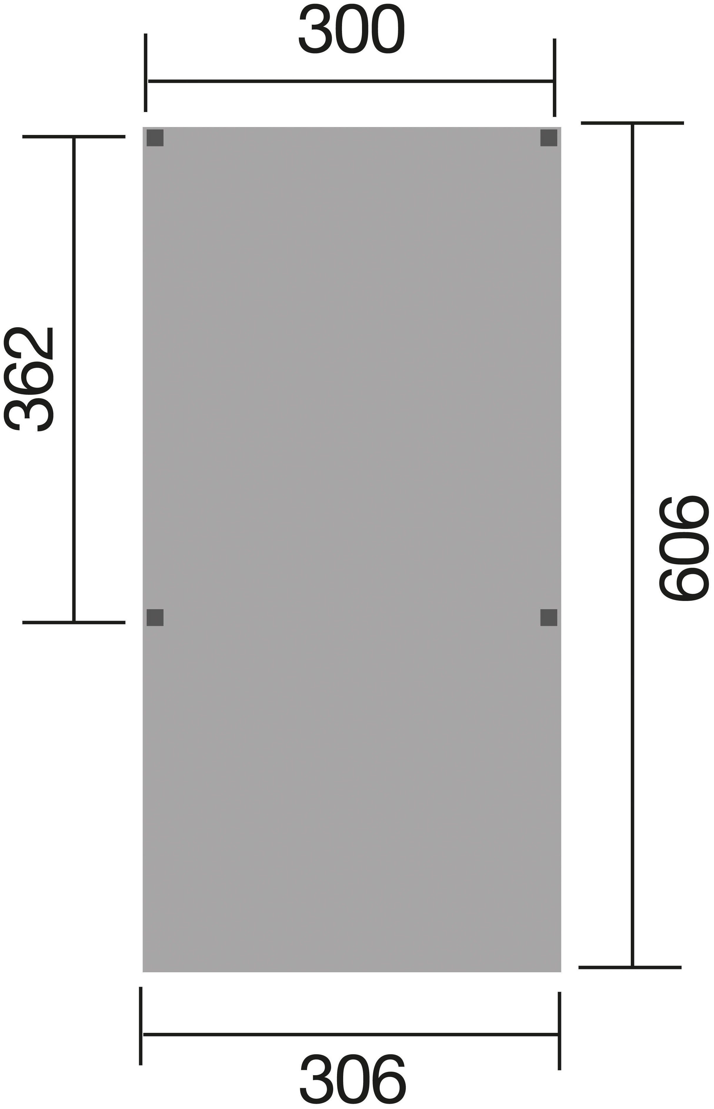 witterungsgeschützt Einzelcarport, Kesseldruckimprägniert 241 Einfahrtshöhe, 306x606 weka BxT: cm, cm =