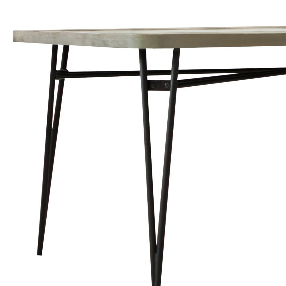 Adesso Stylefy Akazie (Esstisch, Tisch), Stauraum, Massivholz, Schwarz viel Skandinavisch Grau Esstisch Metall, aus rechteckig, Design