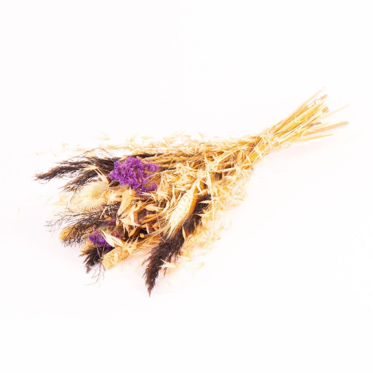 Trockenblume Ähren Trockenstrauß COVENTINA, schwarz-lila-Natur, 65cm, Ø23cm, INNA-Glas, Höhe 65.0 cm