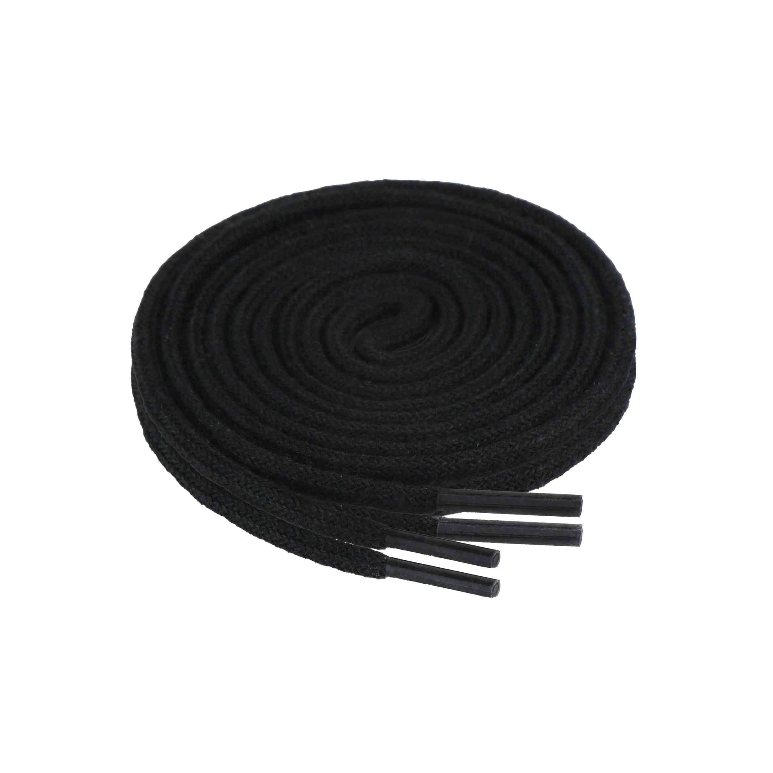 Schnürsenkel Schwarze feine Schnürsenkel 90cm – 1 Paar rund & aus Baumwolle