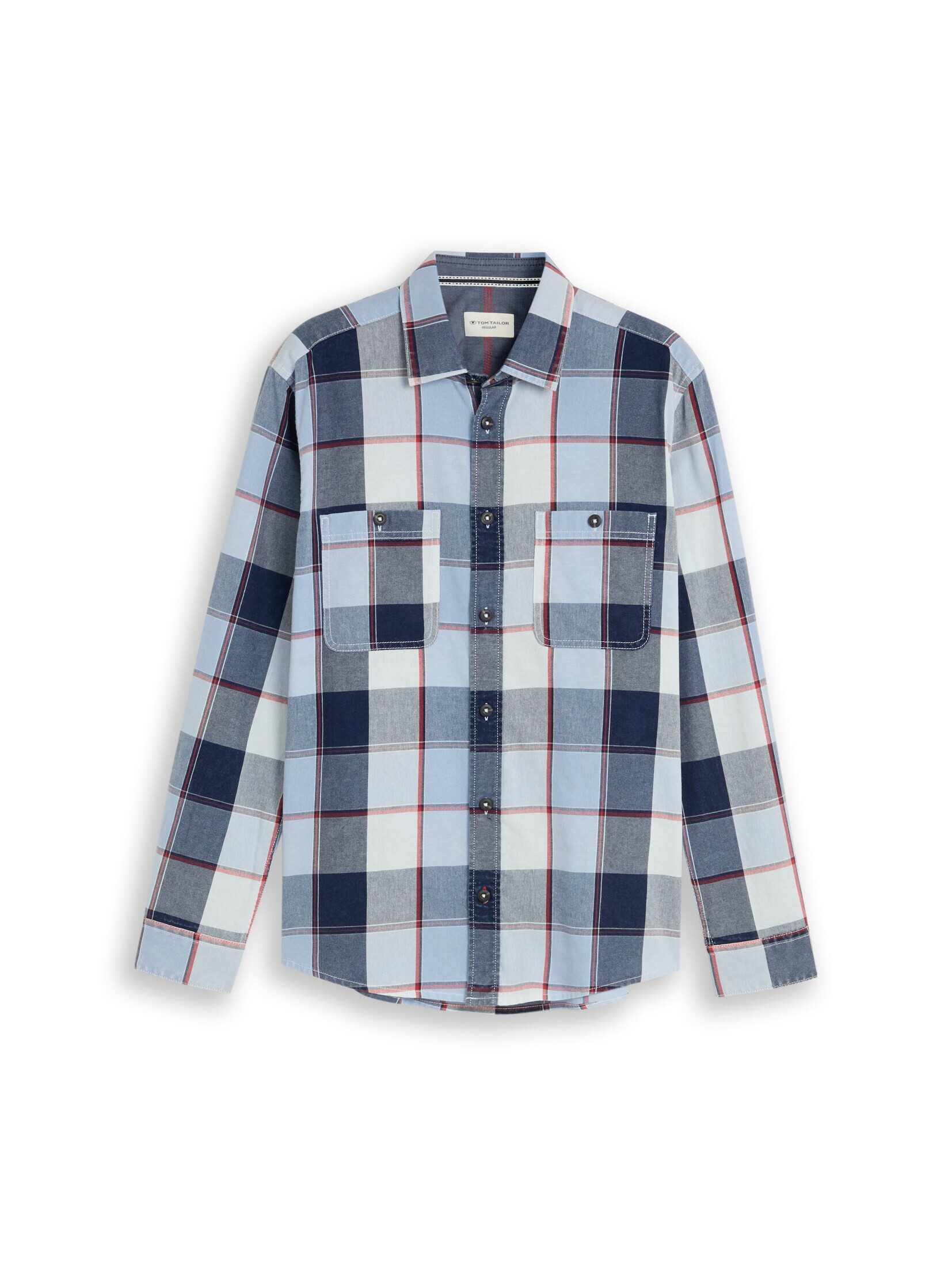 TOM TAILOR Langarmhemd Blusen & Shirts Regular Fit Hemd im Washed-Look