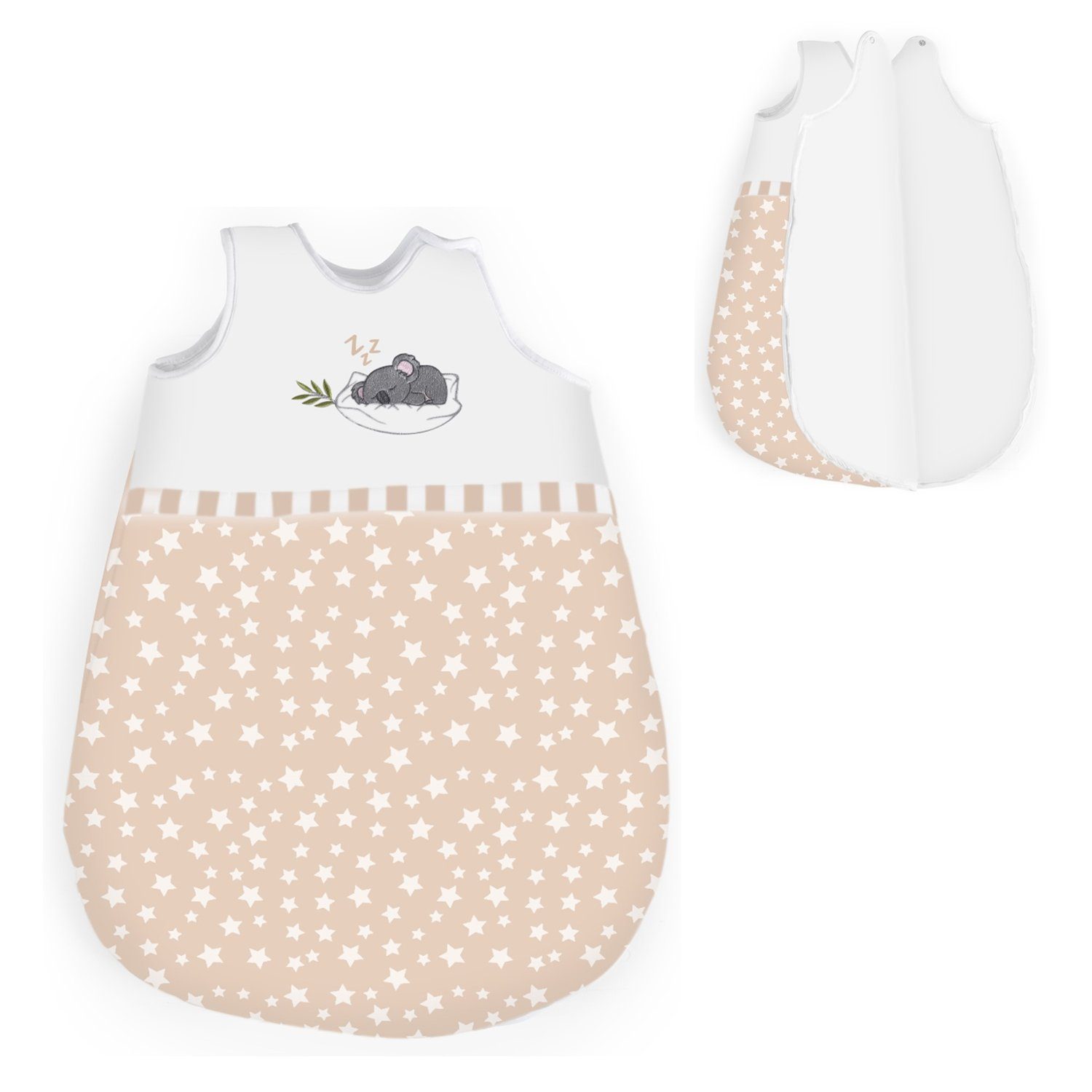 Moni Babyschlafsack Baby Schlafsack Koala beige Länge Breite cm (1 Baumwolle, 42 Druckknöpfe tlg), cm 100% 60