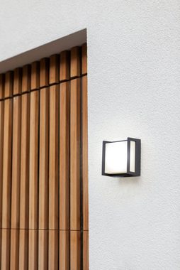 LUTEC LED Außen-Wandleuchte QUBO, LED fest integriert, Warmweiß