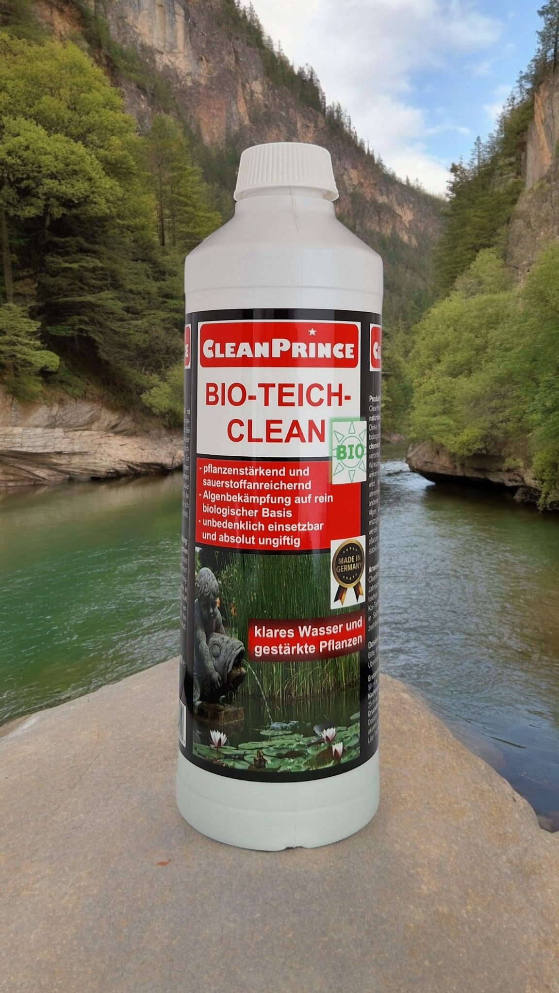 CleanPrince Teichpflege Bio Teich Clean, Teichreiniger bei Fischen und Pflanzen, Algenbekämpfung rein biologisch