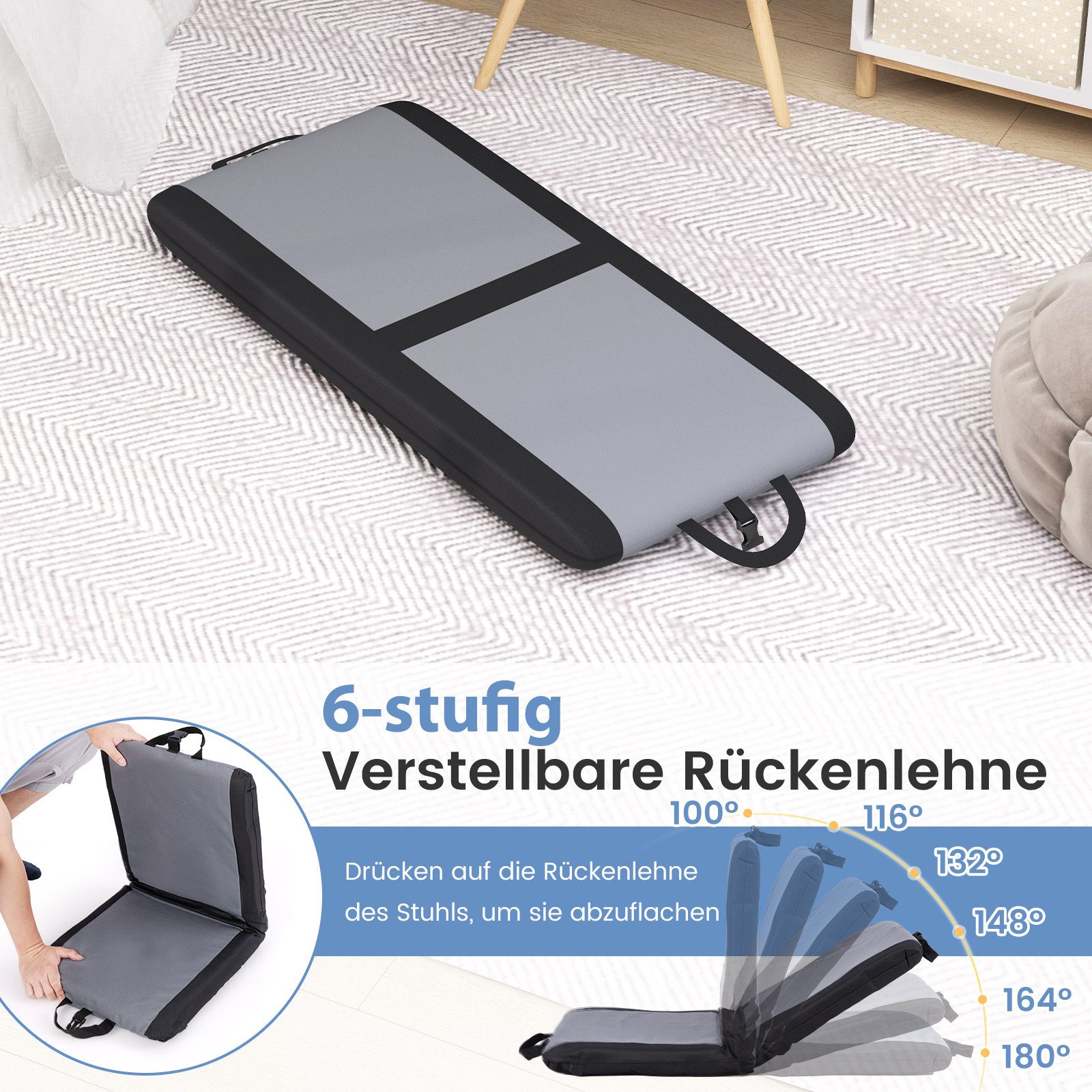 COSTWAY Relaxsessel, Sitzkissen faltbar, mit verstellbarer günstig online kaufen