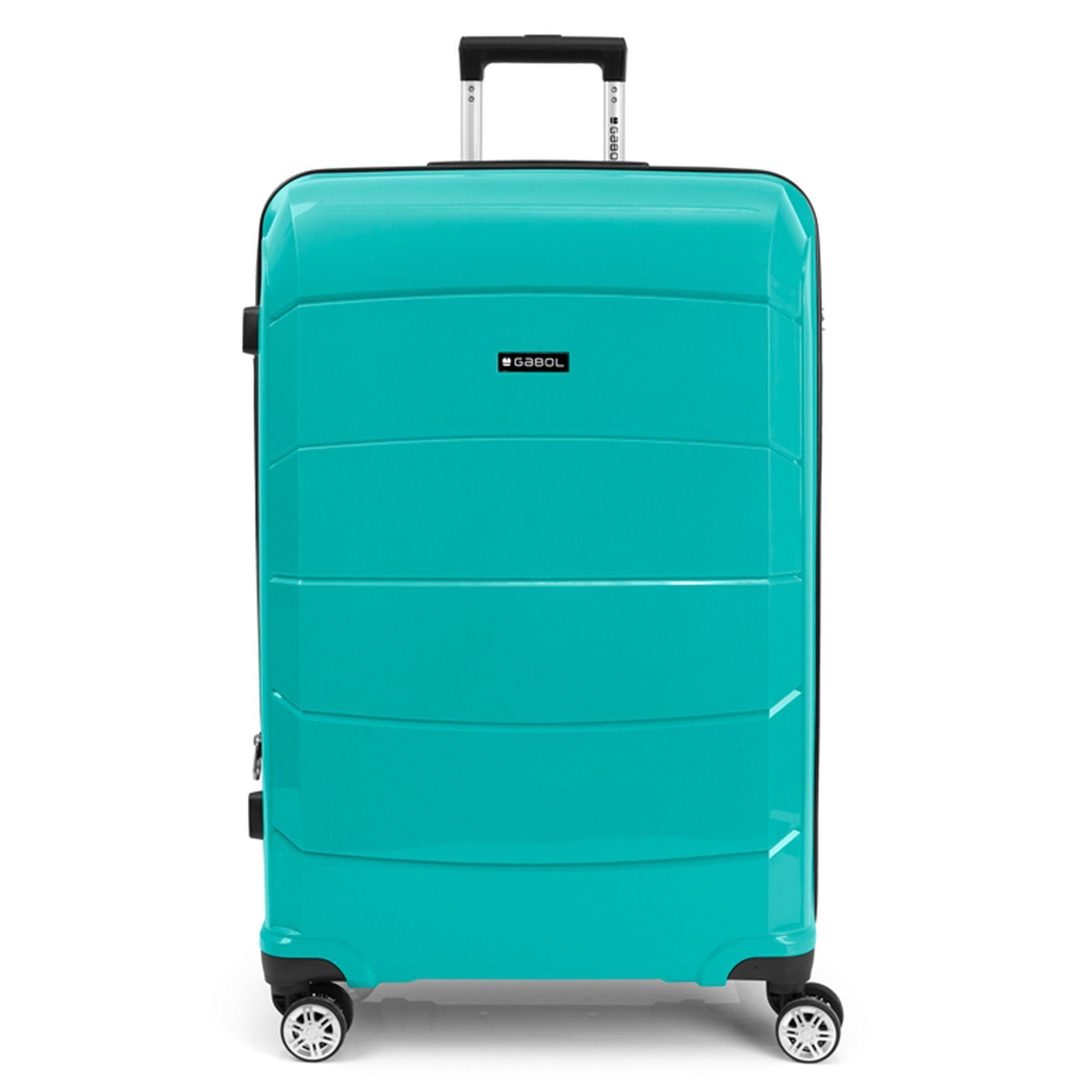 turquoise Rollen, Gabol Polypropylen Hartschalen-Trolley 4 Midori,