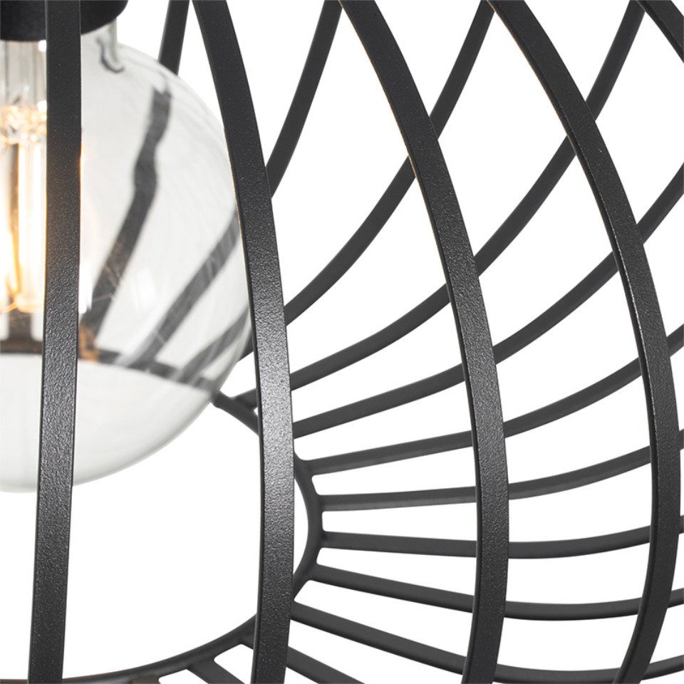 Qazqa Pendelleuchte Johanna, ohne Leuchtmittel, E27, Schwarz, Design, Stahl günstig online kaufen