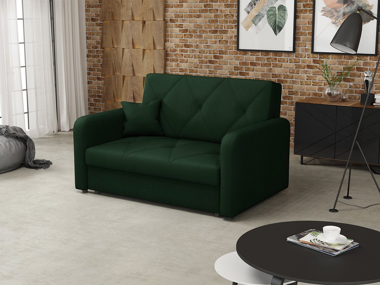 MIRJAN24 Schlafsofa Viva Sweet II, mit Bettkasten und Schlaffunktion, 2 Sitzer Polstersofa inkl. Kissen, Schlafsofa Trinity 28