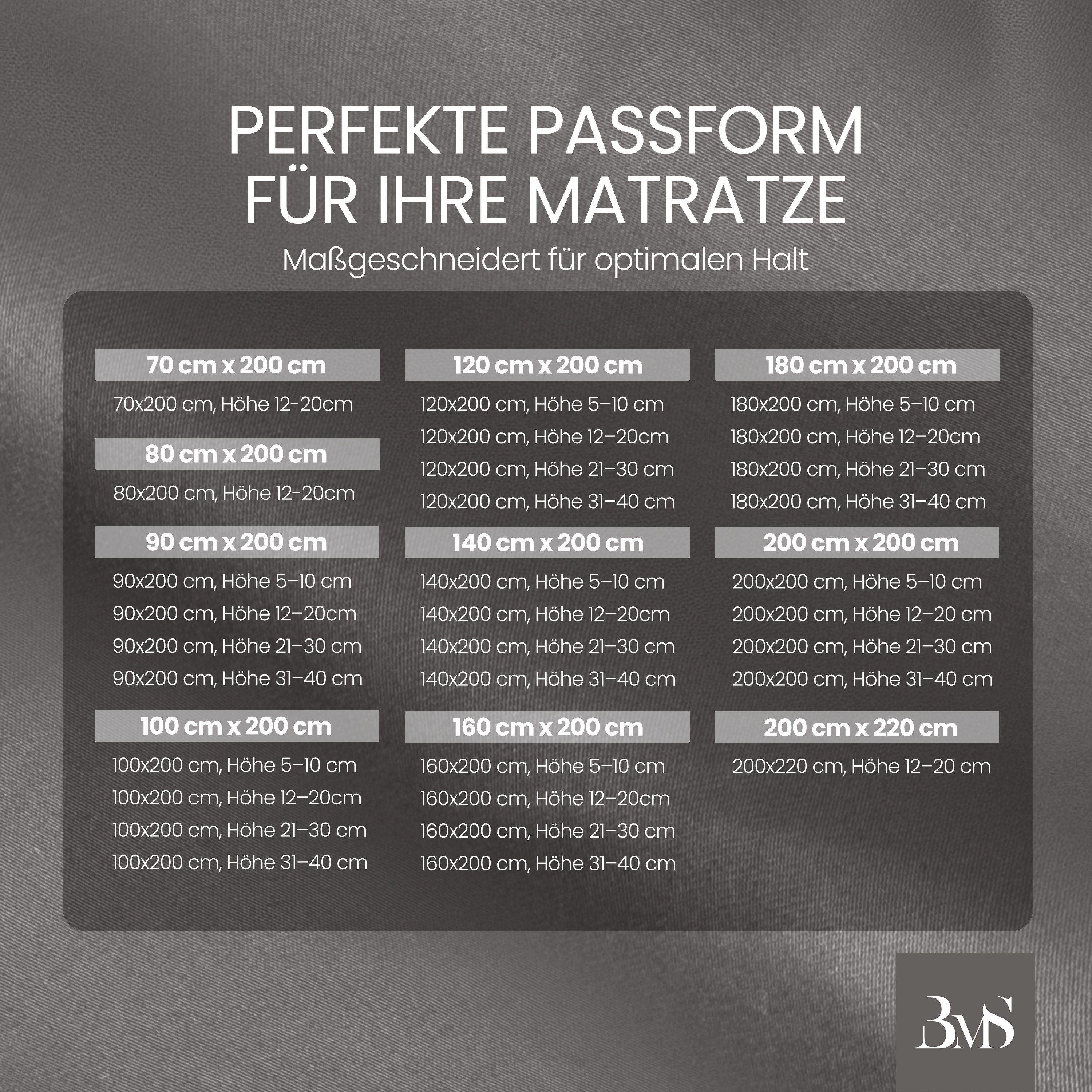 BETTWAESCHE-MIT-STIL Spannbettlaken Mako Satin Spannbettlaken, Matratzenhöhe 21-30 cm, Mako-Satin, Gummizug: rundum, (1 Stück) – Bild 5 von 5