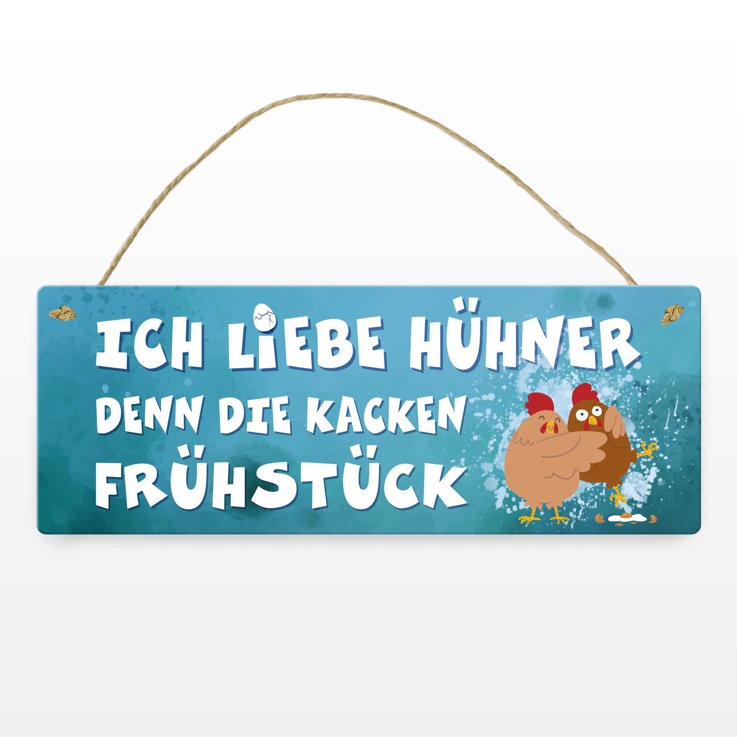 speecheese Metallschild Ich liebe Hühner, denn die kacken Frühstück Metalls günstig online kaufen