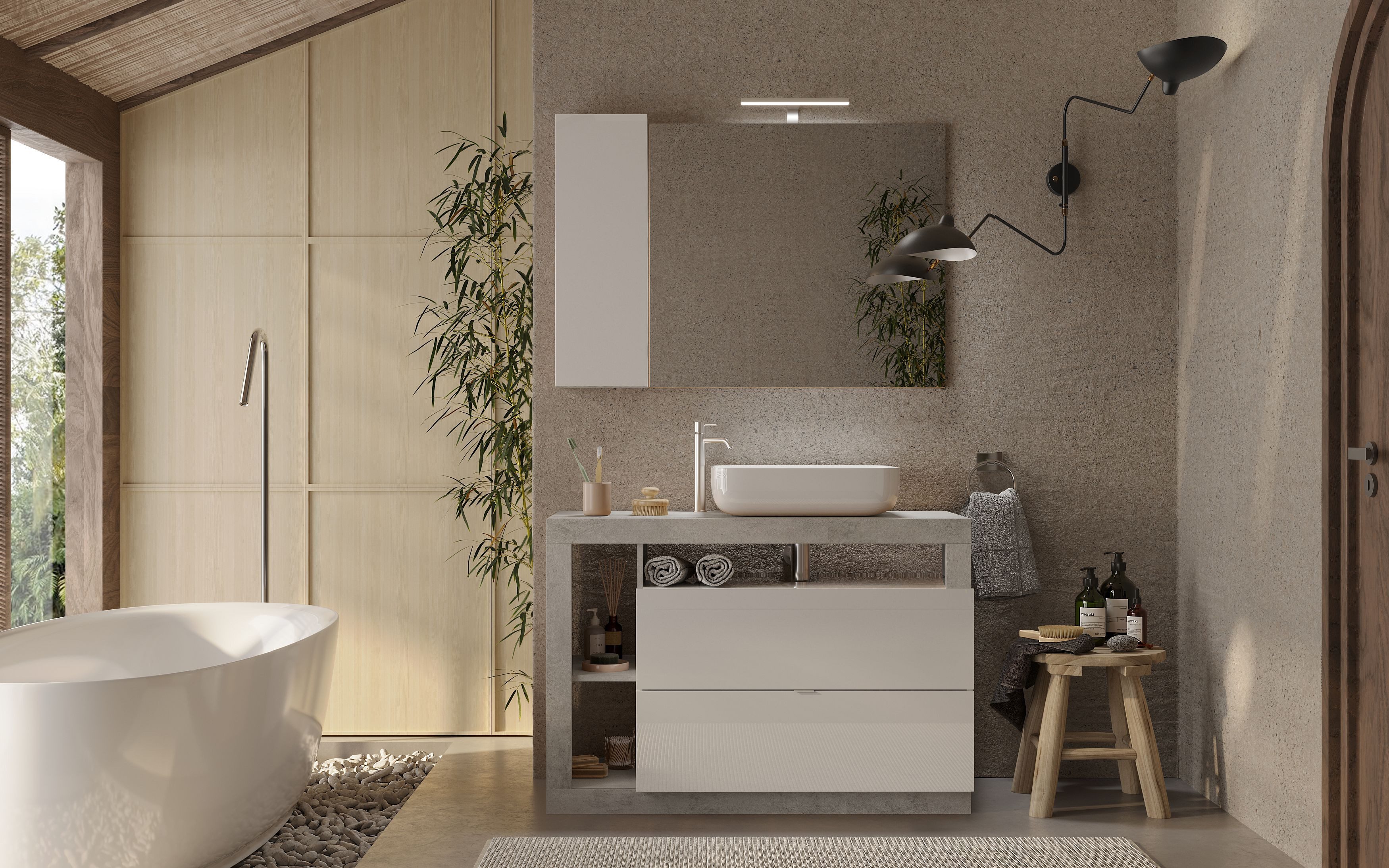 welltime Badmöbel-Set Hamburg, Badezimmerset 2tlg. Breite 110 cm, Badmöbel, günstig online kaufen