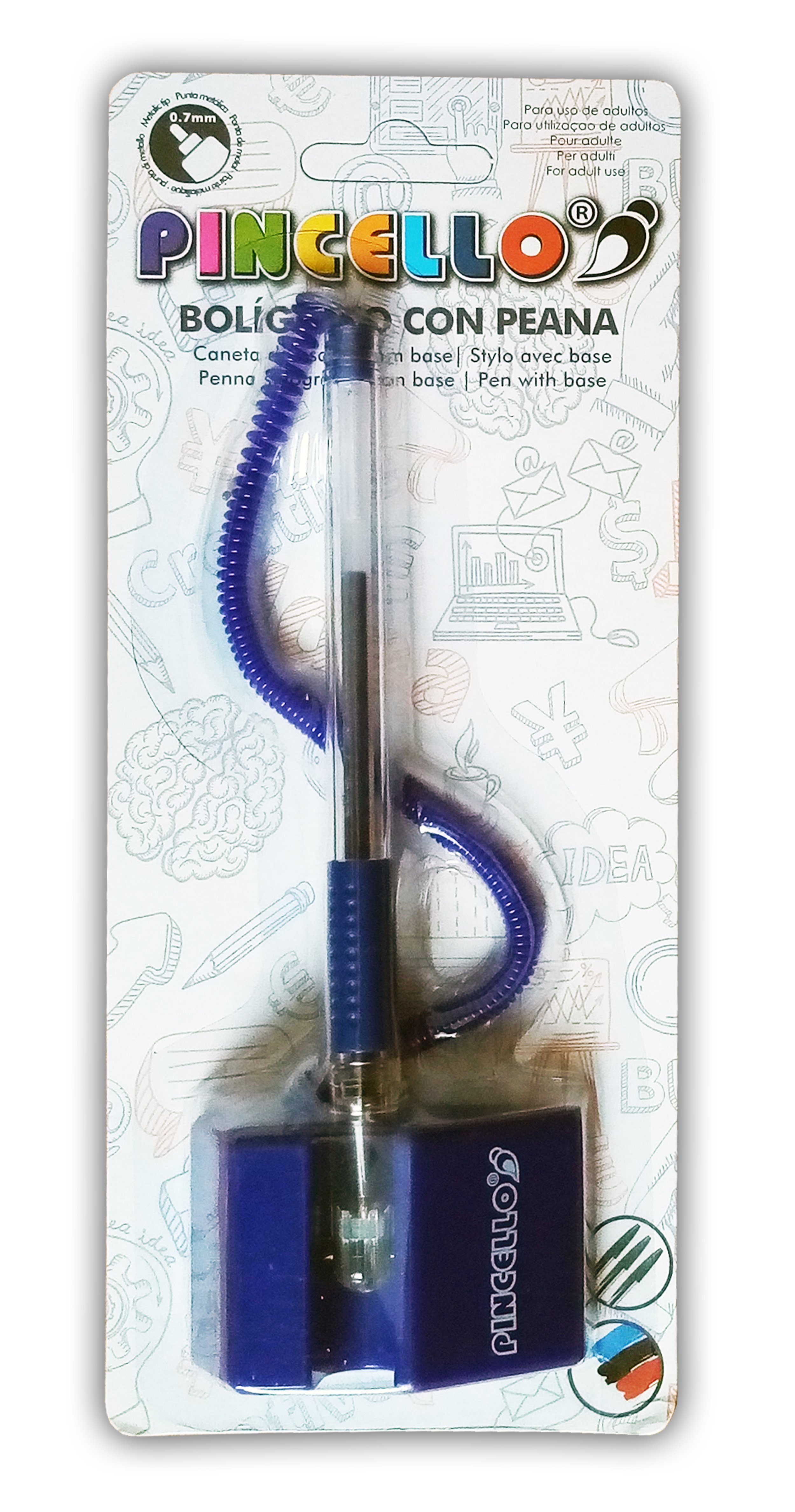 Pincello Kugelschreiber KUGELSCHREIBER mit 02 Kugelschreiberständer (Blau) klebend Halter Ständer Blau