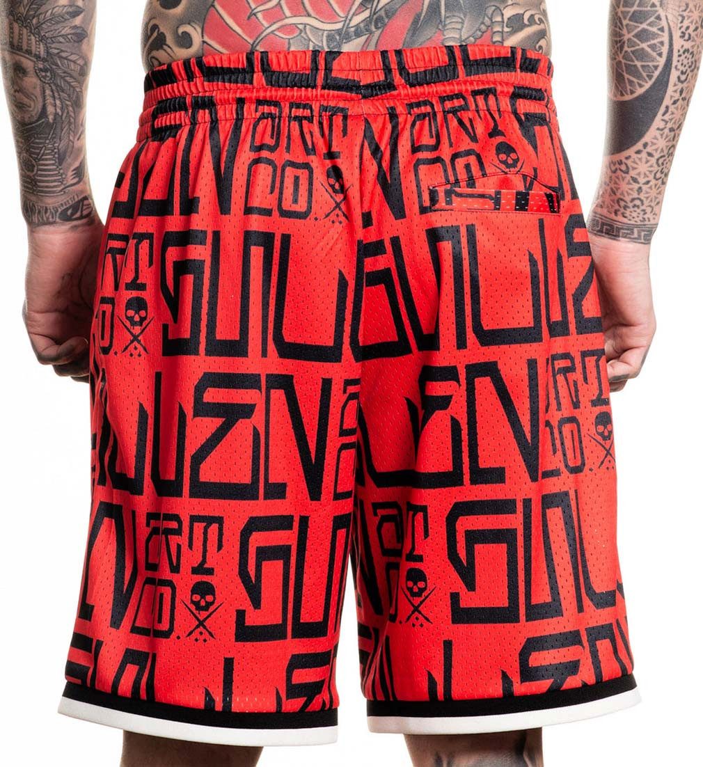 Sullen Clothing Trainingsshorts Meas Mesh Basketball Tattoo Schädel Kurze H günstig online kaufen