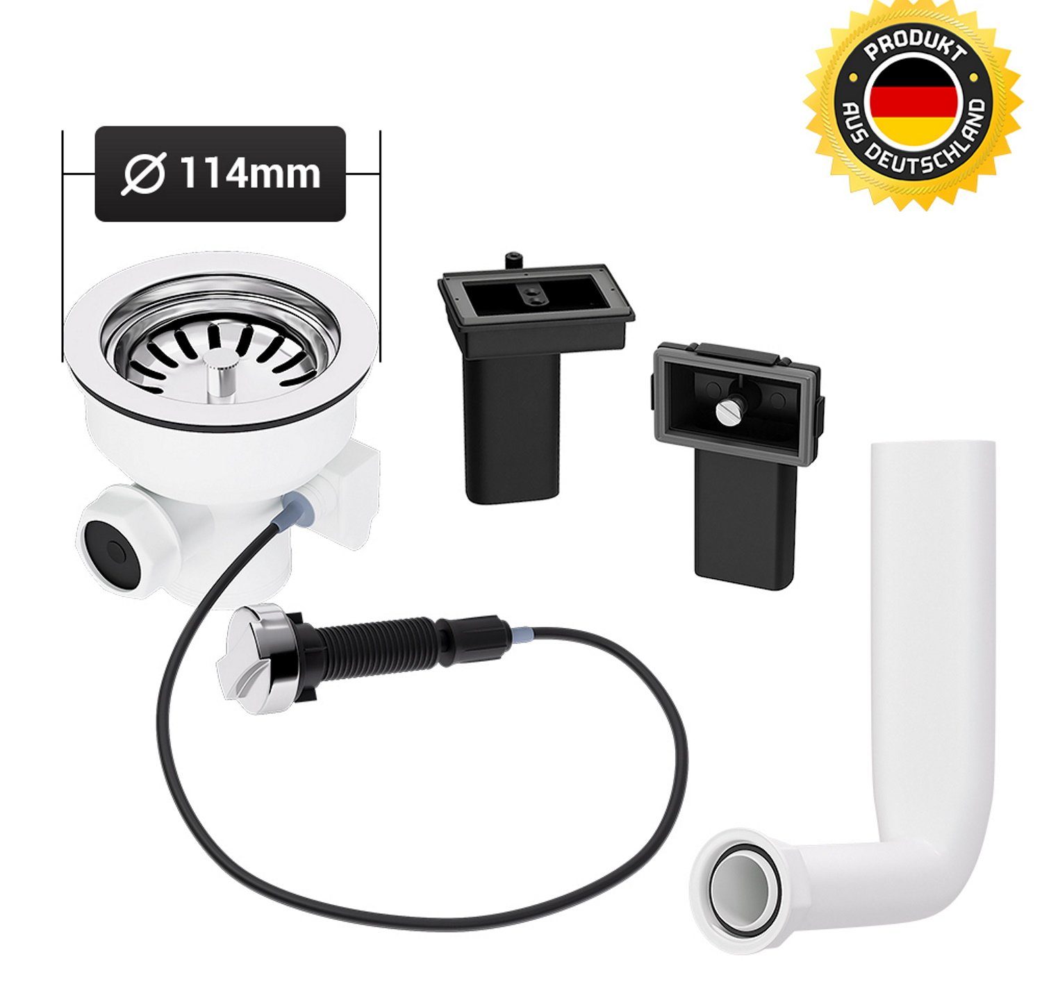 AQUADE Ablaufgarnitur Siebkorbventil 114 mm mit günstig online kaufen