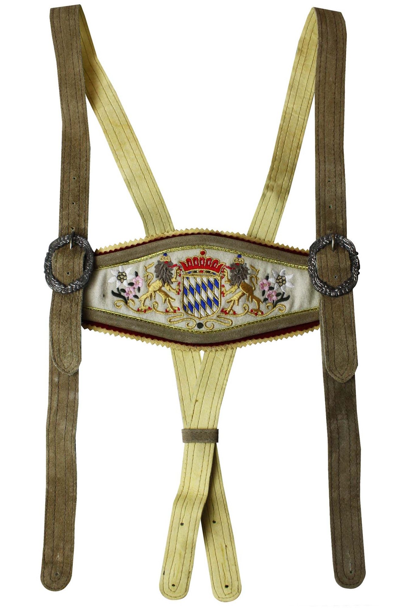 German Wear Hosenträger GWBayern-2 Lederhosen Hosenträger Bayerisches Wappen